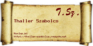 Thaller Szabolcs névjegykártya
